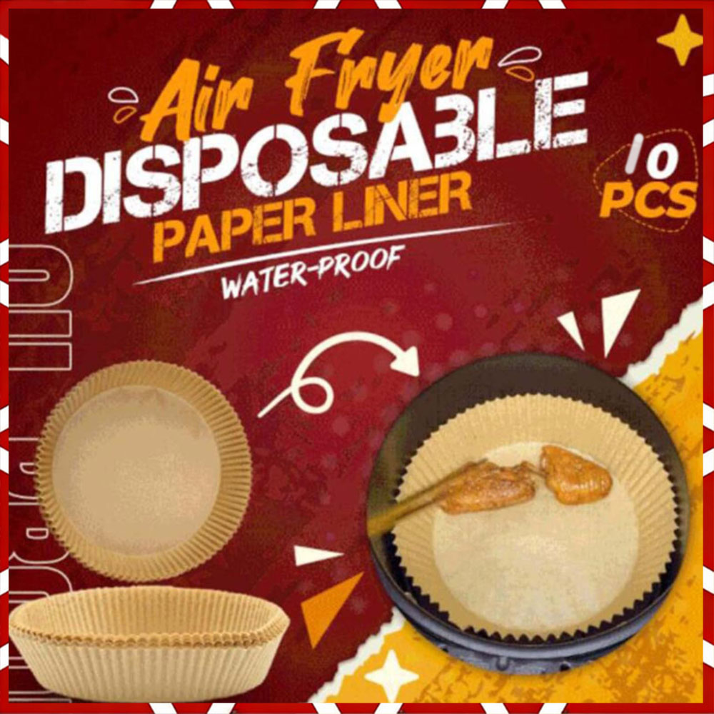 Kitchen Grade Baking Sheet - 10 Stück Natürliche Heißluftfritteuse-Einlagen Einweg Antihaft-Backpapier