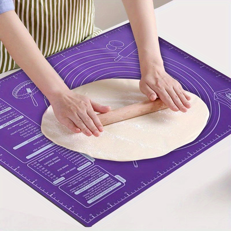 Kitchen Baking Counter - Silikon-Backmatte mit Maßangaben, große antihaftbeschichtete Knetmatte