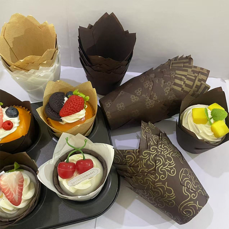 Kitchen Paper For Baking - 50 Stück/100 Stück/200 Stück Tulpen-Kuchenpapierförmchen, hitzebeständige