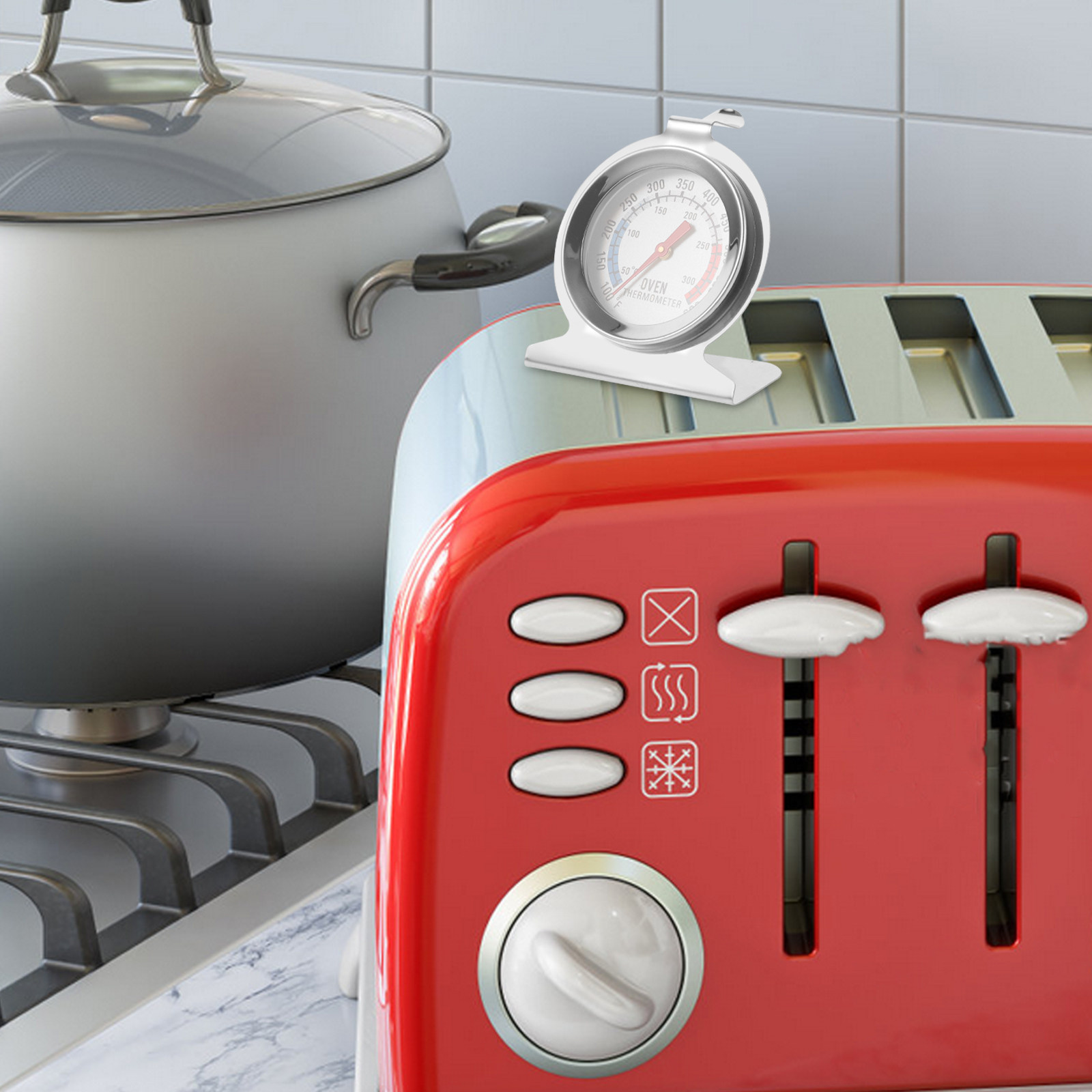 Kitchen Baking Oven - 2 Stück Edelstahl-Ofenthermometer, Multifunktionales Kochthermometer zum