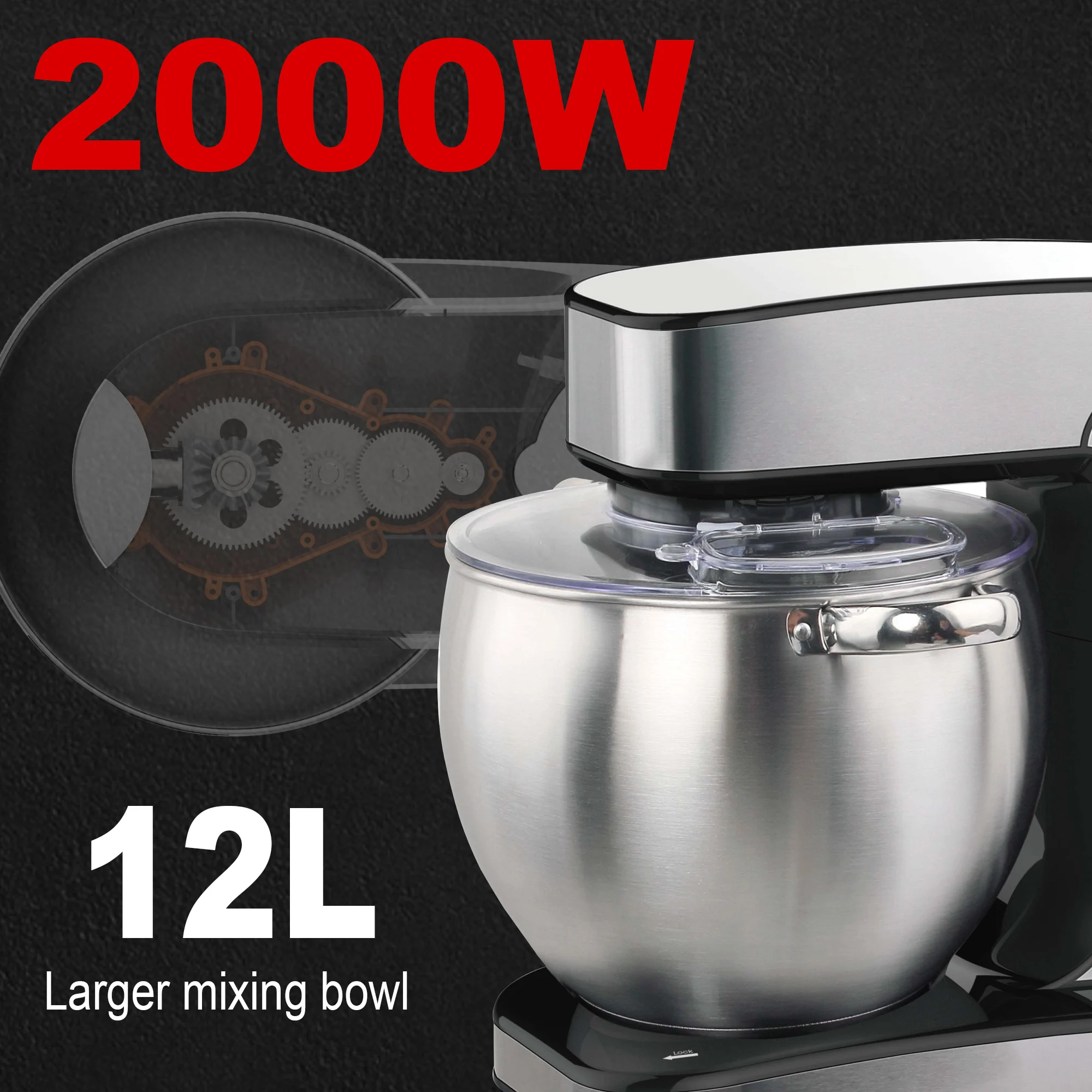 Kitchen Baking Blender - mit Knethaken, Schneebesen und Mixer, Lebensmittelmixer
