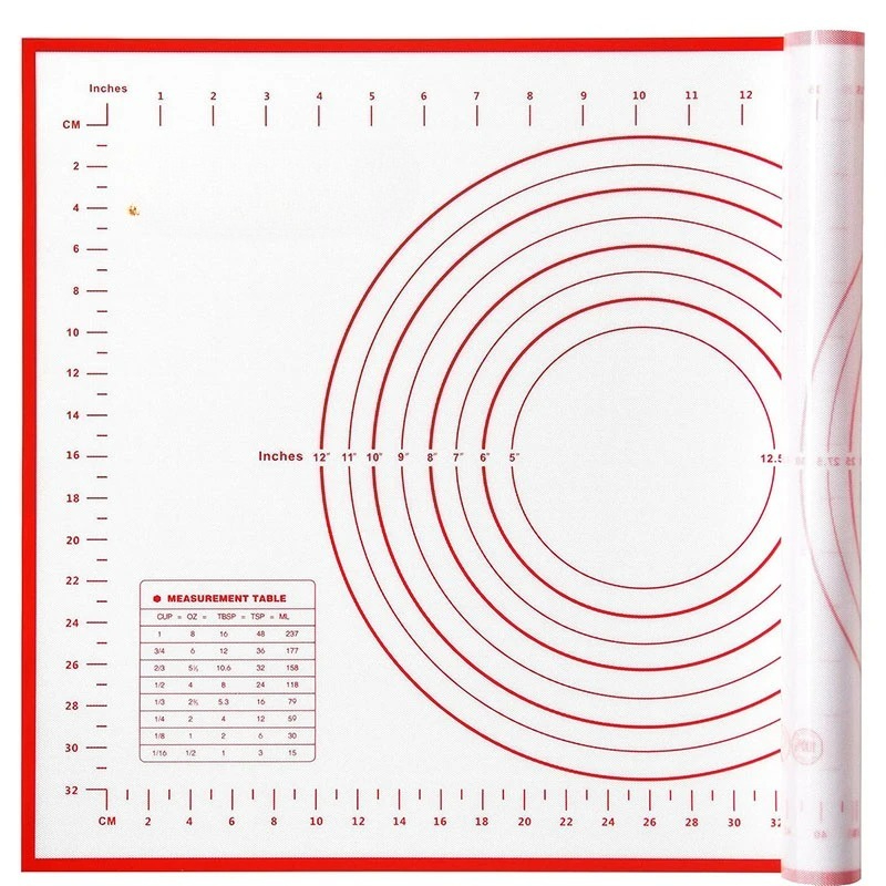 Kitchen Baking Counter - Schwarz & Rot 40x60cm Dicke Silikon-Backmatte