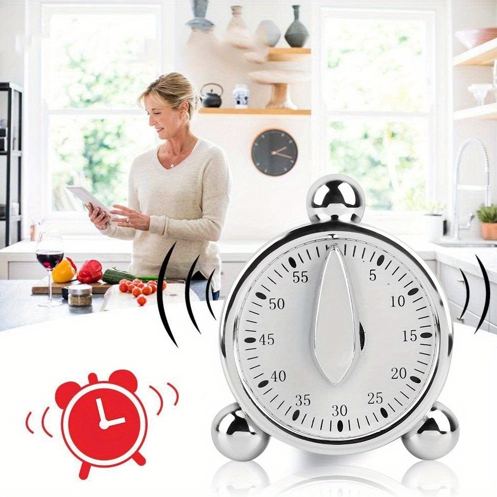 Kitchen Baking Timer - Sichtbarer mechanischer Timer, 60-Minuten-Countdown-Uhr, Zeitmanager für