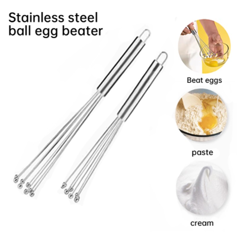 Kitchen Baking Blender - Hochwertiger Manueller Edelstahl-Kugelrührer, Sahne-Schneebesen, Teigmixer, Küchen-Backwerkzeug