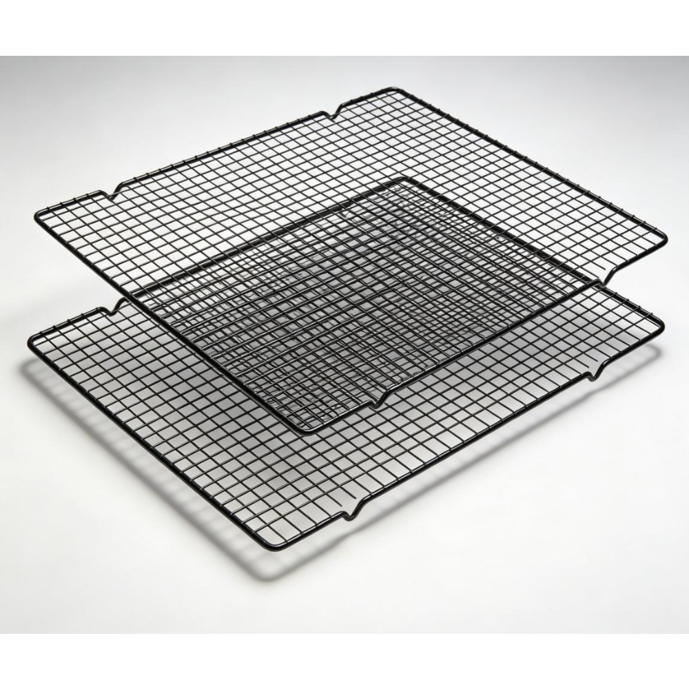 Kitchen Baking Blender - 2er-Set rechteckige Kühlbleche, 25x40 cm, schwarz,
