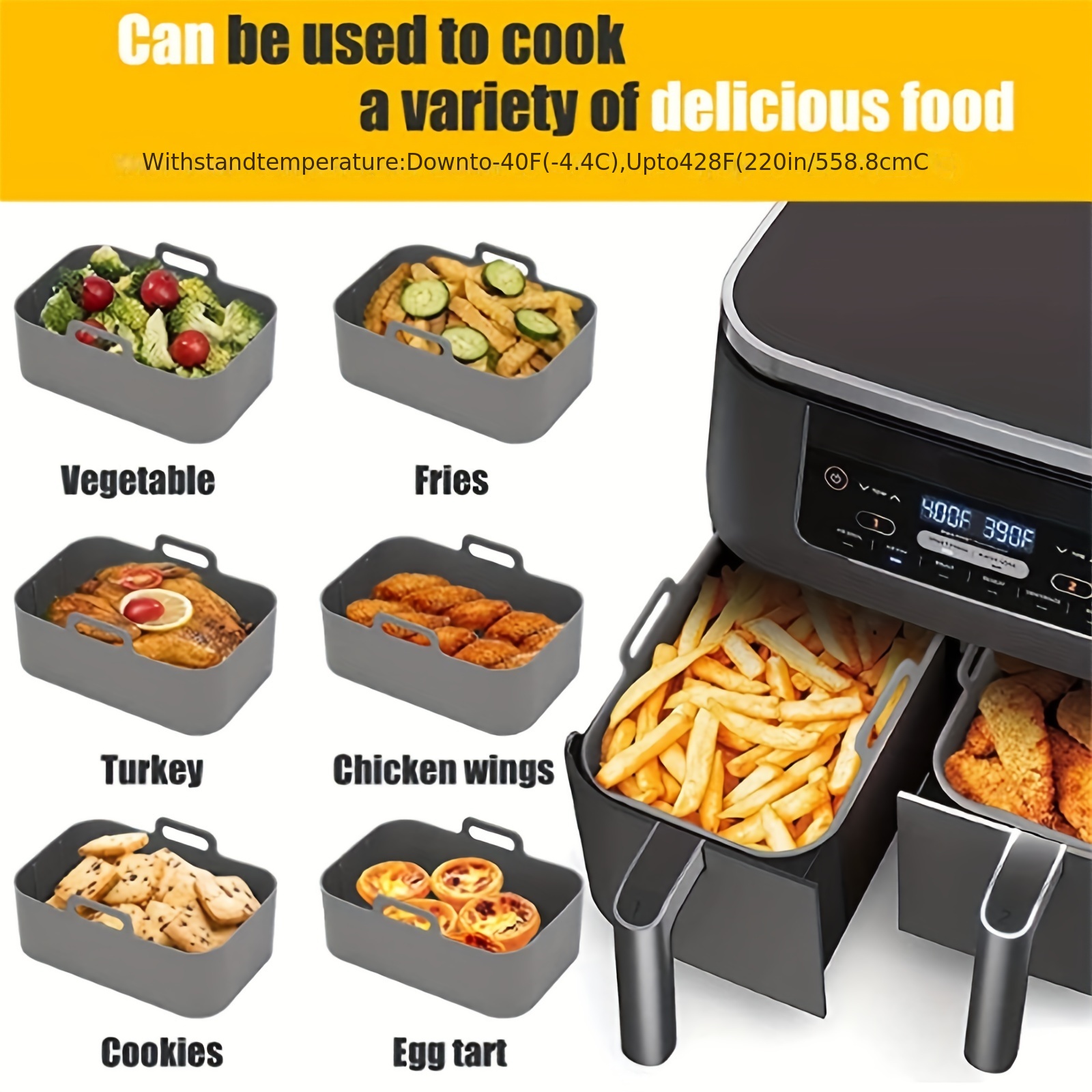 1/2Pcs Air Friteuse Silikon Ta – Kitchen Baking Oven Bewertung und Preis