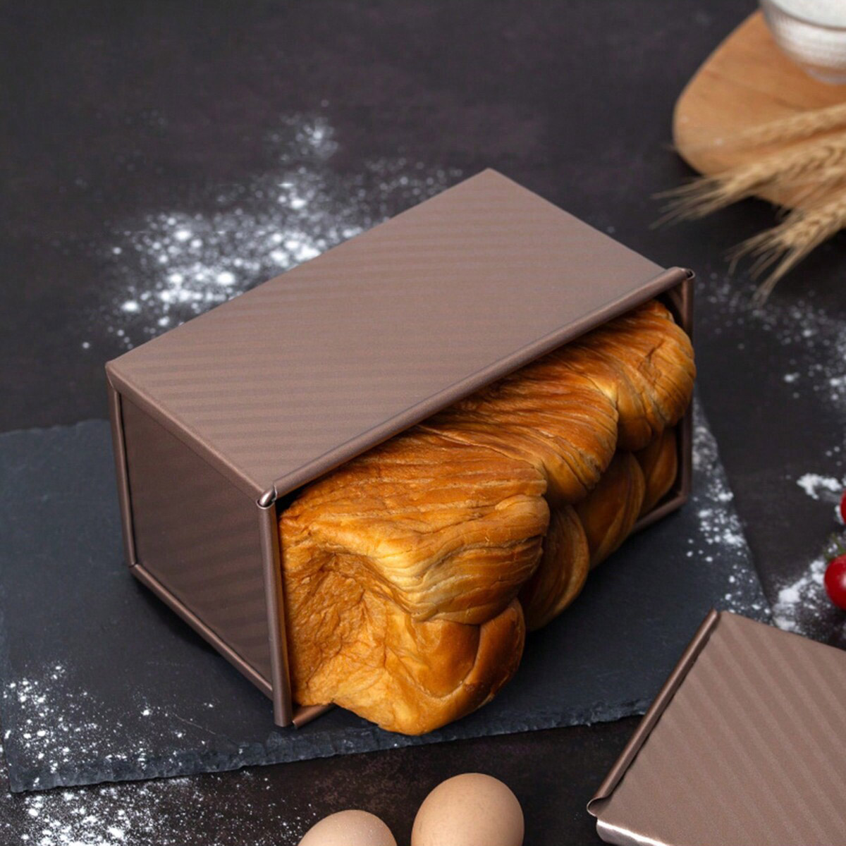 1 Stück goldene Kastenform mit – Kitchen Baking Oven Bewertung und Preis