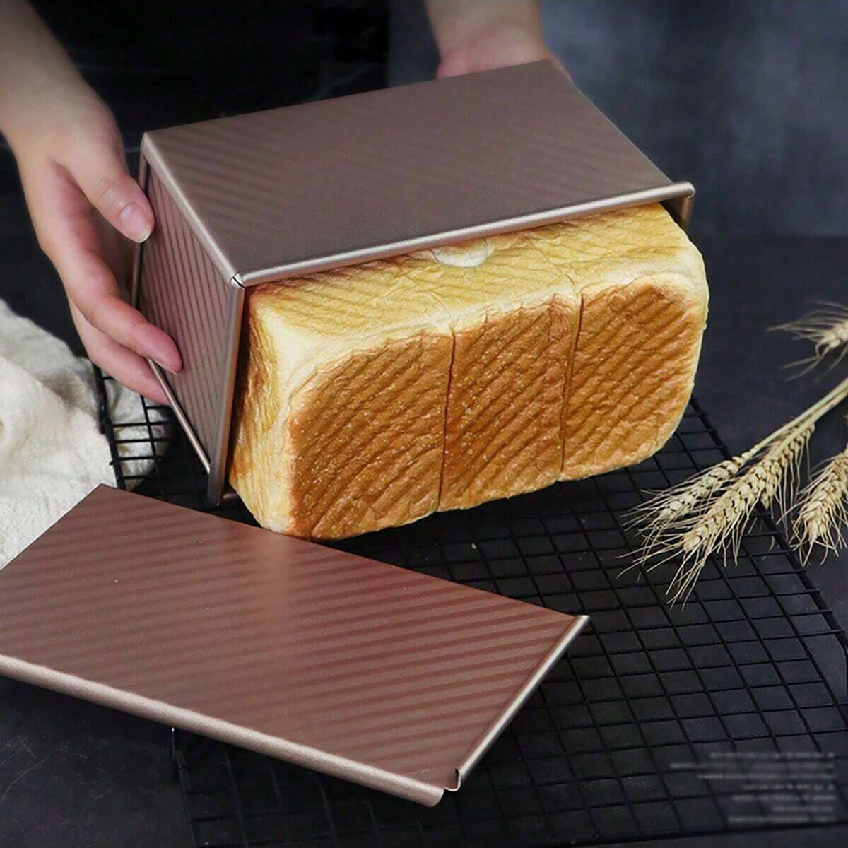 1 Stück goldene Kastenform mit – Kitchen Baking Oven Bewertung und Preis