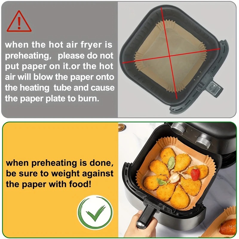 Luftfritteusen-Papiereinlagen  – Kitchen Paper For Baking Bewertung und Preis